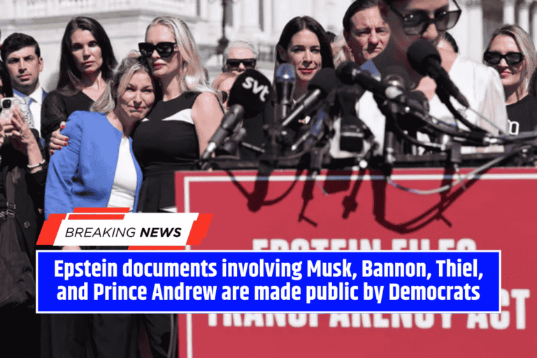 Epstein documents involving Musk, Bannon, Thiel, and Prince Andrew are made public by Democrats