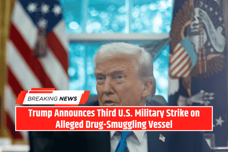 Trump Announces Third U.S. Military Strike on Alleged Drug-Smuggling Vessel